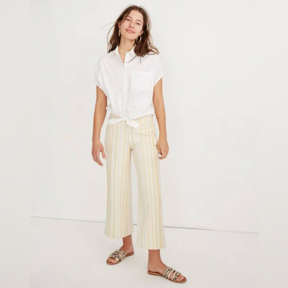 NWT New Madewell Emmett Wide-Leg Crop Pants in Warm Honeysuckle Reverse Size 27